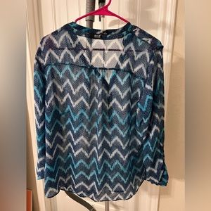 blue chevron top